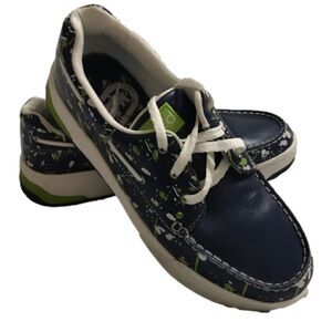 Echo Women’s Rare Red Boat Blue|Green Hoover Splatter Loafer Shoes Sz 9